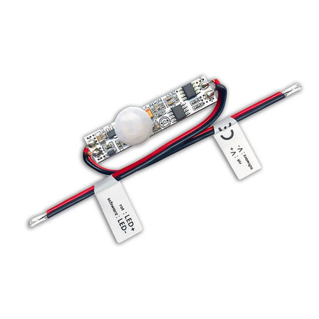 LED Mini-Switch PIR Bewegungssensor für Profile mit Bewegungserkennung und Flexstripe-Anschluss.