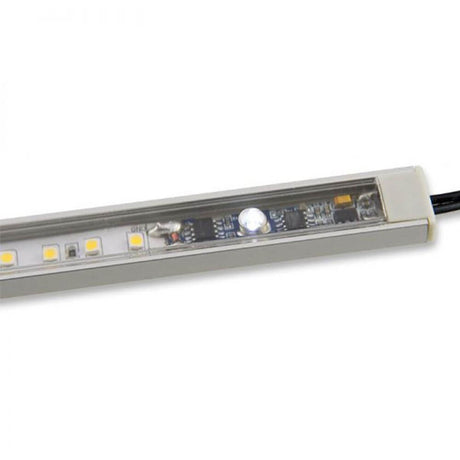 LED Mini-Touch-Dimmer weißdynamisch für Profile in Aluprofil mit integrierter Steuerung.