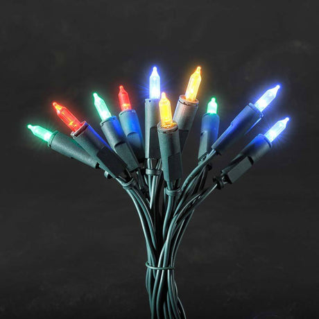 LED Mini string lights with 35 colorful diodes, glowing colorful lights for festive decoration.