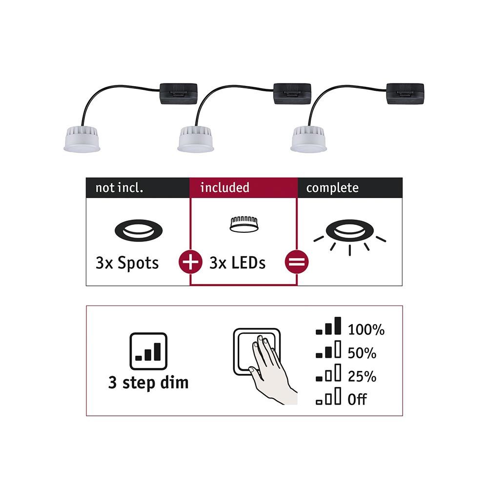 Module LED Choisissez 3 set avec un gradateur en 3 étapes 2700k