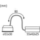 Technische Zeichnung des LED Modul Nova mit 3 Stufen-Dimmer 2700K, Maße 51mm und 55x42x25mm.
