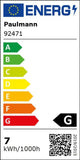 Energieeffizienzlabel für Paulmann LED Modul, G-Klasse, 7 kWh/1000h, Modell 92471
