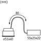 Technisches Diagramm der LED Modul Stufen-Dimmer Abmessungen 51mm und 55x25x22mm.
