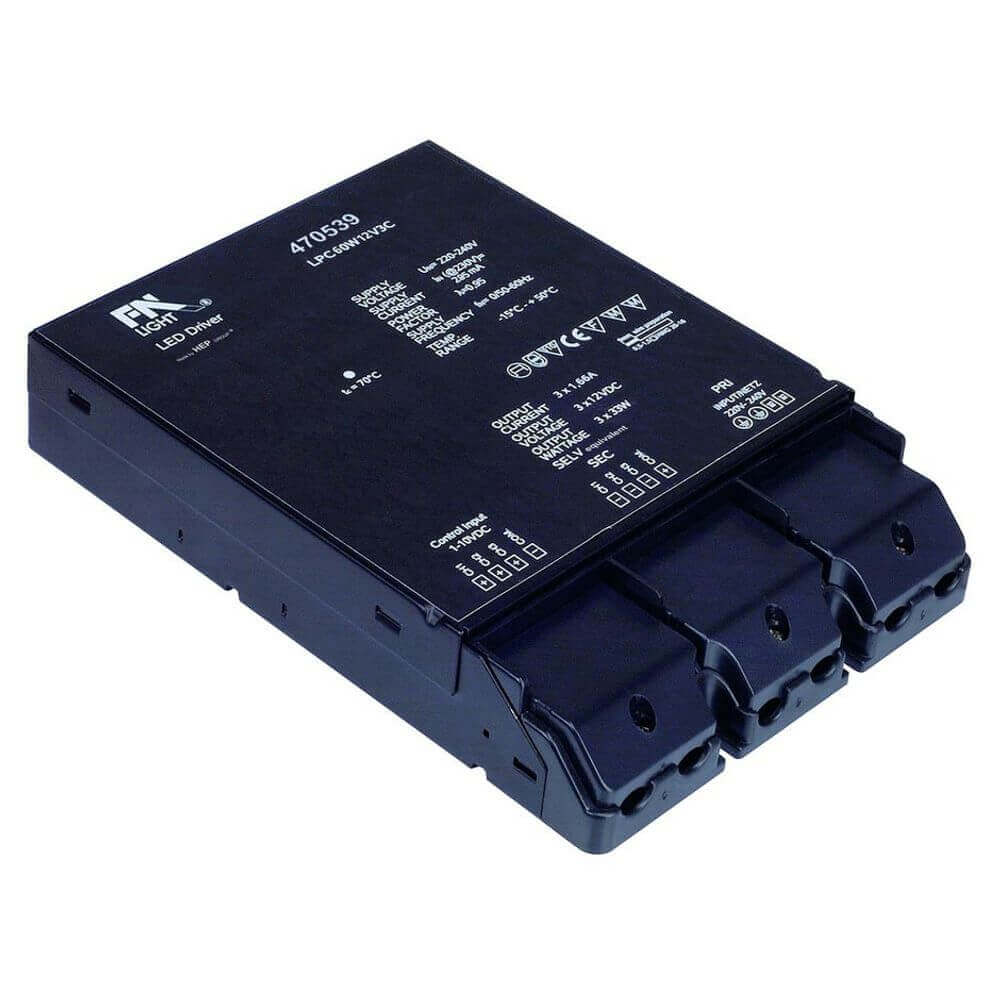 LED Netzteil 60W 12V, 3-fach dimmbar, geeignet für 1-10V Steuerung, ideal für LED Beleuchtung.