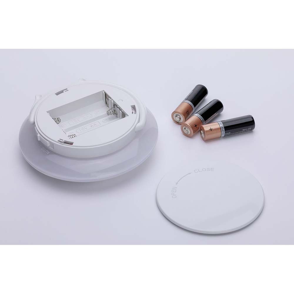 LED Nachtlicht Viby mit Batterien, runde Form, ideal für dunkle Räume und mobile Nutzung.