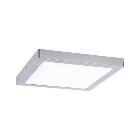 LED Panel Abia Square Satinized, Chrome in a modern design with a frosted surface and even light distribution.