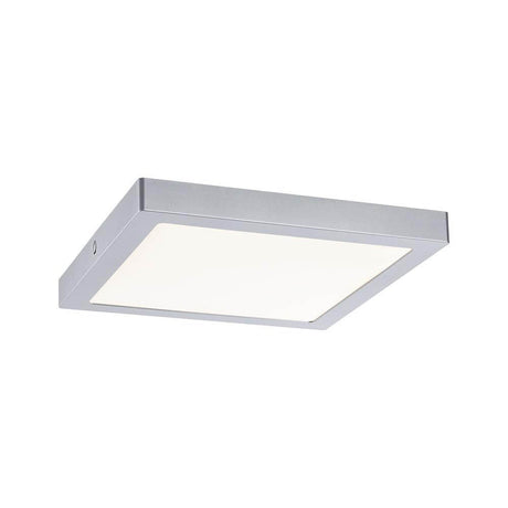 LED Panel Abia Eckig Chrom-Matt in modernem Design für gleichmäßige Lichtverteilung und flachen Aufbau.