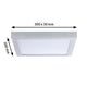 LED Panel Abia Eckig Chrom-Matt, 300x300 mm, flaches Design mit satinierter Abdeckung für gleichmäßige Lichtverteilung.