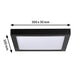 LED Panel Abia Eckig Schwarz-Matt, modernes Design in 300 x 300 mm, flache Bauweise und gleichmäßige Lichtverteilung.