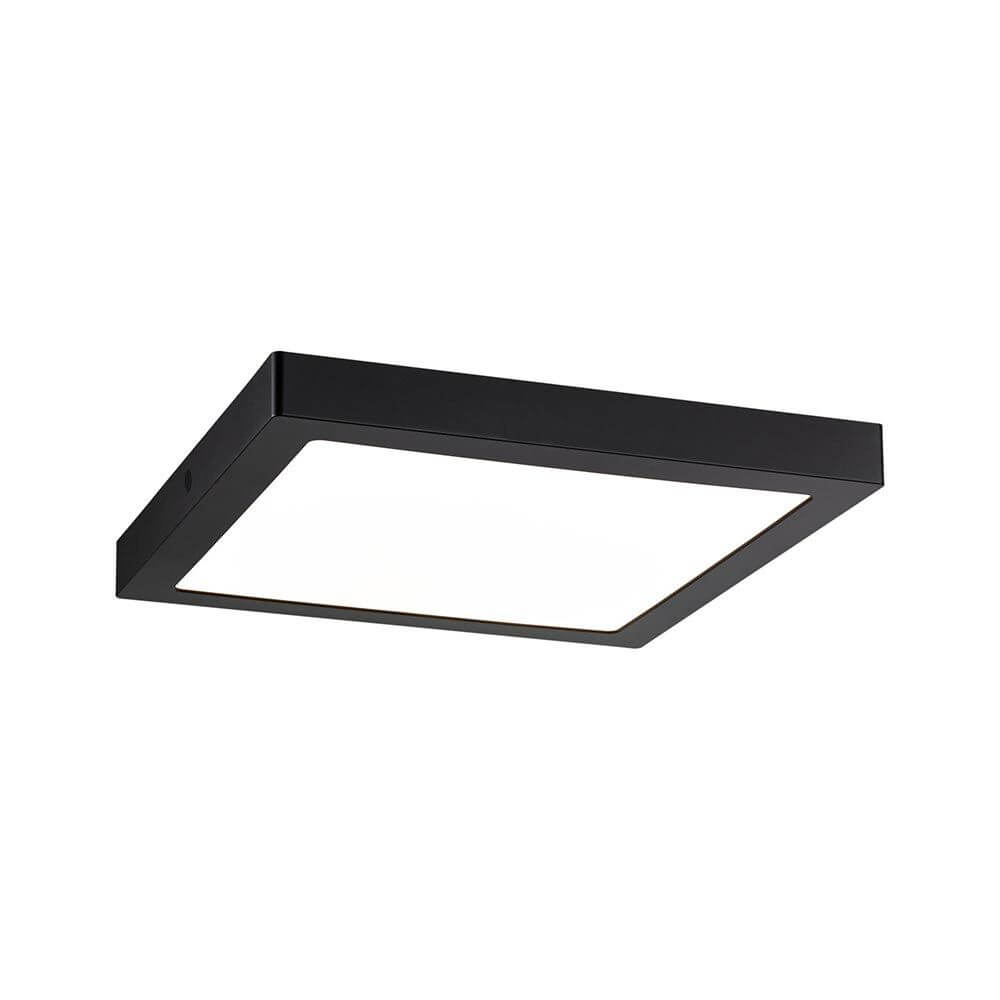 LED Panel Abia Eckig Schwarz-Matt - modernes Design mit flachem Aufbau und gleichmäßiger Lichtverteilung.