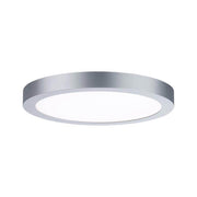 LED Panel Abia Rund Chrom-Matt Neutral-Weiß mit flachem Aufbau und gleichmäßiger Lichtverteilung.