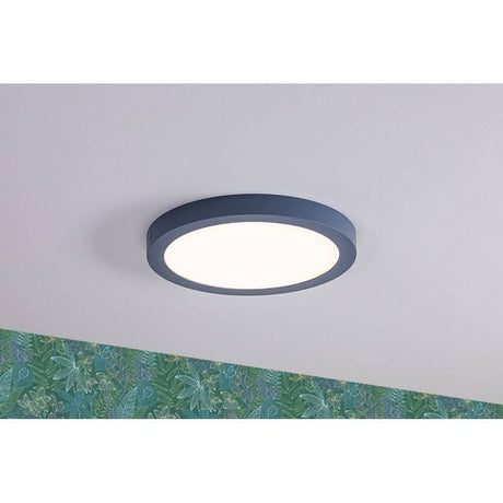 LED Abia ceiling panel Ø 30cm grey-blue, satin-finished - modern design with a satin-finished cover and even light distribution