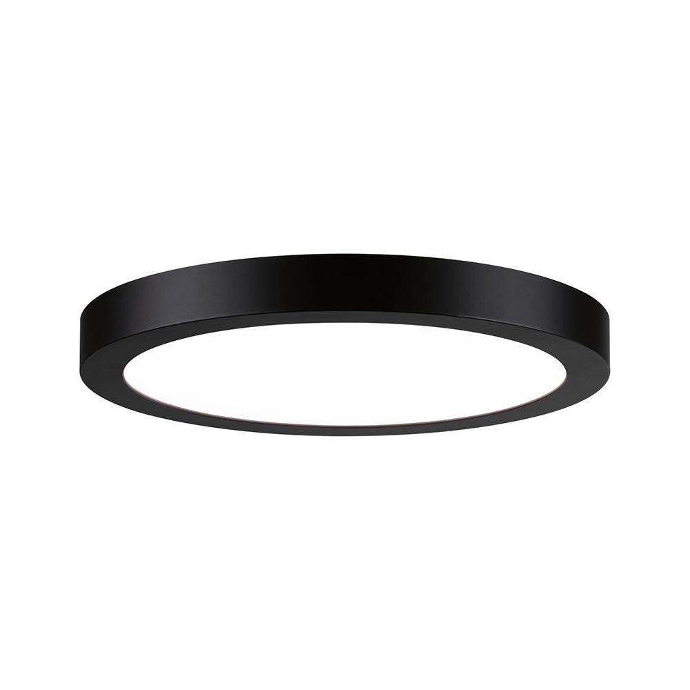 Rundes LED Panel Abia in Schwarz, 300mm Durchmesser, modernes Design mit gleichmäßiger Lichtverteilung.