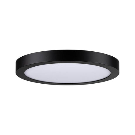 LED Panel Abia Rund Schwarz-Matt, modernes und flaches Design für gleichmäßige Lichtverteilung.