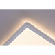 LED Panel Atria Wand- & Deckenleuchte Shine: Detailansicht der schwebenden Leuchte mit sanfter Backlight Technik.