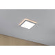 LED Panel Atria Shine Warmweiß Chrom an der Decke montiert, sorgt für gleichmäßige Raumausleuchtung.
