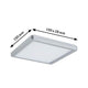 LED Panel Atria Shine Warmweiß Chrom mit den Maßen 190x28mm in quadratischer Form.
