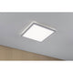 LED Panel Atria Shine Eckig Chrom-Matt an der Decke montiert mit warmweißem Licht.