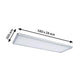 LED Panel Atria Shine Deckenleuchte RGBW Chrom-Matt mit Maßen 580x200mm und 28mm dick.