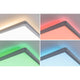 LED Panel Atria Shine Deckenleuchte RGBW Chrom-Matt in Farben Warmweiß, Rot, Grün und Blau.