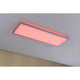 LED Panel Atria Shine Deckenleuchte RGBW Chrom-Matt in rotem Licht, stilvolle Deckenleuchte für moderne Räume.
