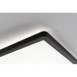 LED Decken Panel Atria Shine Schwarz, eckige Form mit warmweißer Beleuchtung, ideal für Wohnräume.