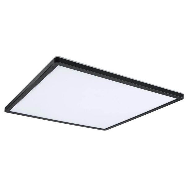 LED Panel Atria Shine Eckig Schwarz mit Stufen-Dimmer, quadratische LED-Deckenleuchte in Schwarz, dimmbar für Wohnräume.