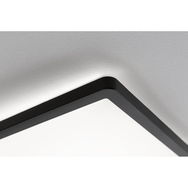 LED Panel Atria Shine Eckig Schwarz mit Stufen-Dimmer, eckige Form und modernes Design an der Decke.