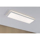 LED Panel Atria Shine Panel Eckig Weiß an Decke montiert mit warmweißem Licht.