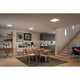 LED Panel Decken- & Wandleuchte Atria Shine in 3 Stufen-Dimmbar in modernem Wohnraum mit Essbereich.