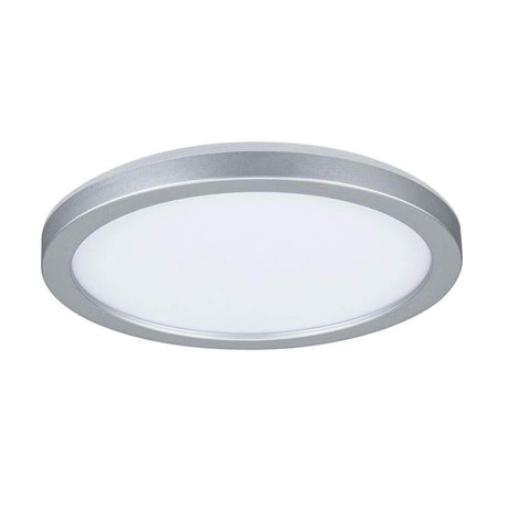 LED Panneau Atria Shine chrom mat rond Ø 19 cm avec éclairage blanc chaud pour les espaces de vie et les cuisines.