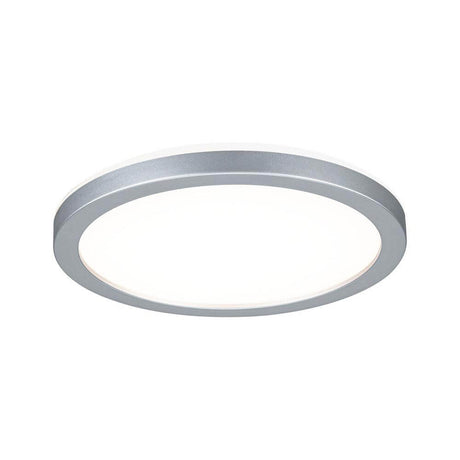 LED Panel Deckenlampe Atria Shine Ø 19cm Chrom-Matt mit warmweißem Licht und eleganter Leuchtoptik.