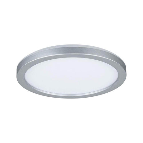 LED Panel Deckenlampe Atria Shine Ø 19cm Chrom-Matt für gleichmäßige Raumausleuchtung.
