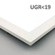 Nahaufnahme des LED-Panels mit UGR < 19 zur Vermeidung von Blendung.