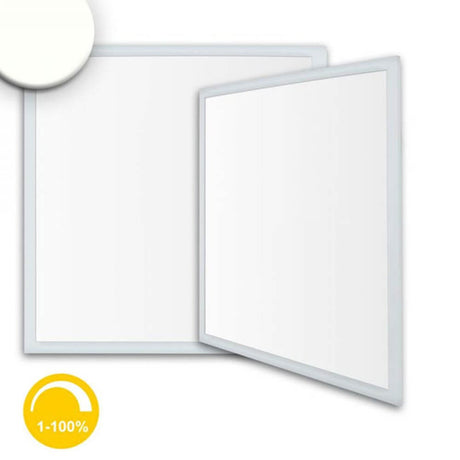 LED Panel Business Line 600 blanc neutre variable 4250 lm argent, plafonnier plat LED en argent avec fonction de variation.