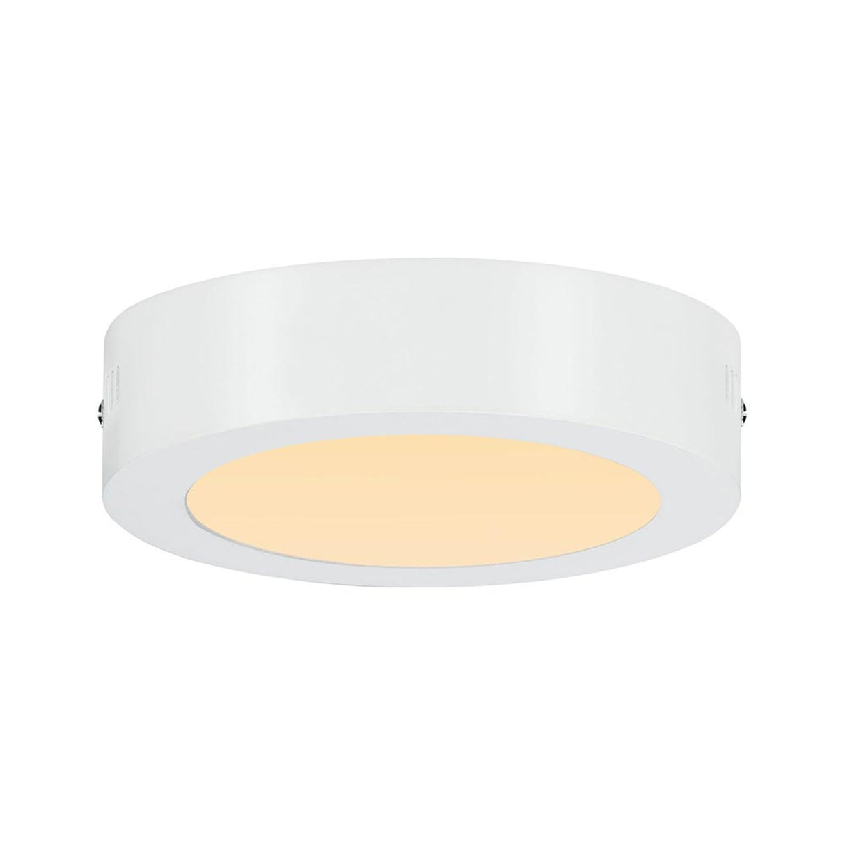 LED Panel Deckenleuchte Carpo Dim-to-Warm Ø 17cm Weiß in modernem Design und warmweißer Lichtfarbe.