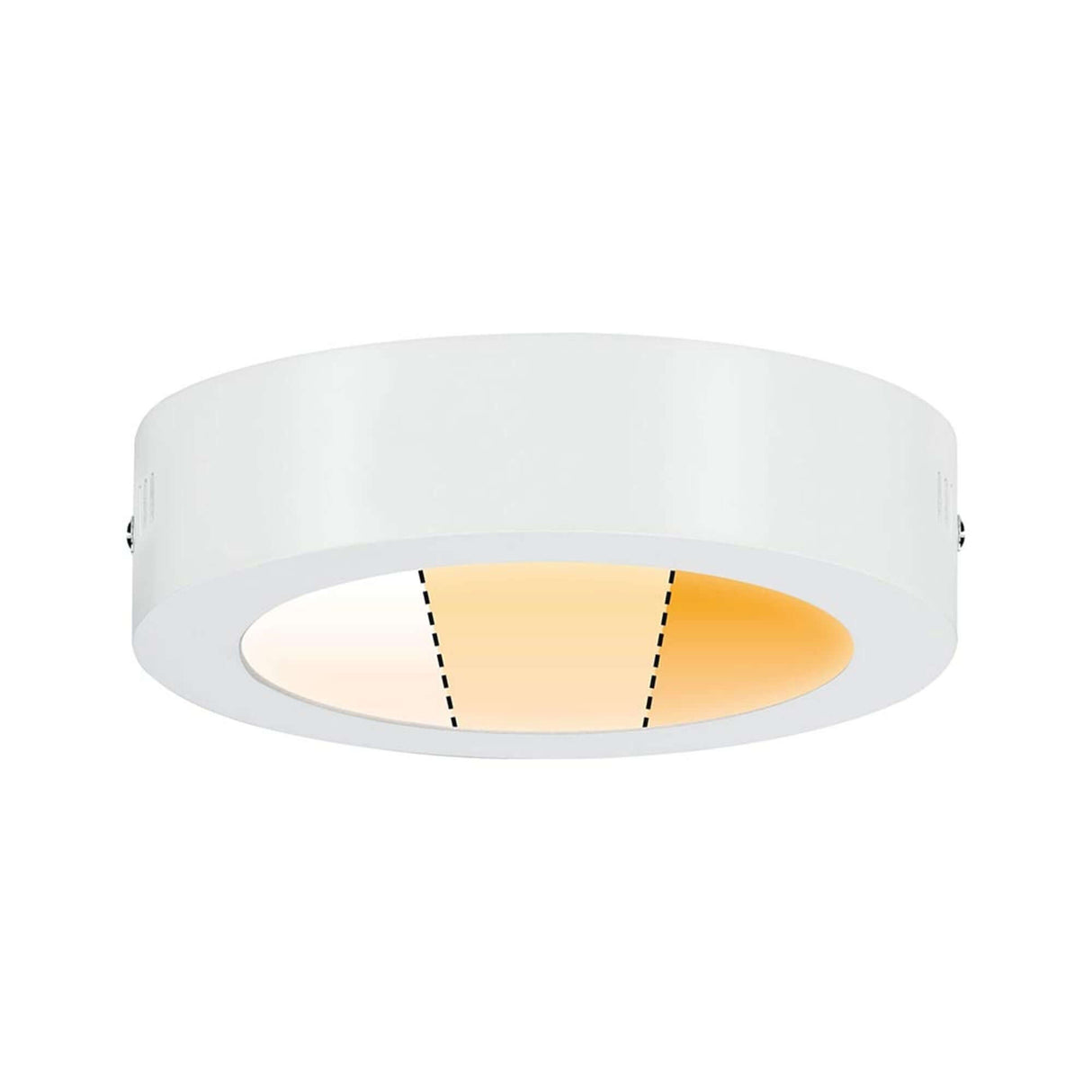 LED Panel Deckenleuchte Carpo Dim-to-Warm Ø 17cm Weiß mit modernem Design und dimmbarer Lichtfarbe.