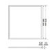 LED Panel Frame 620 40W Neutralweiß 1-10V Dimmbar Maßskizze mit Abmessungen 595 mm x 615 mm.