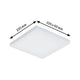 LED-Wand- und Deckenleuchte Velora, rahmenlos, 225x225mm, ultraflache Bauform, satinierte Diffusorplatte.