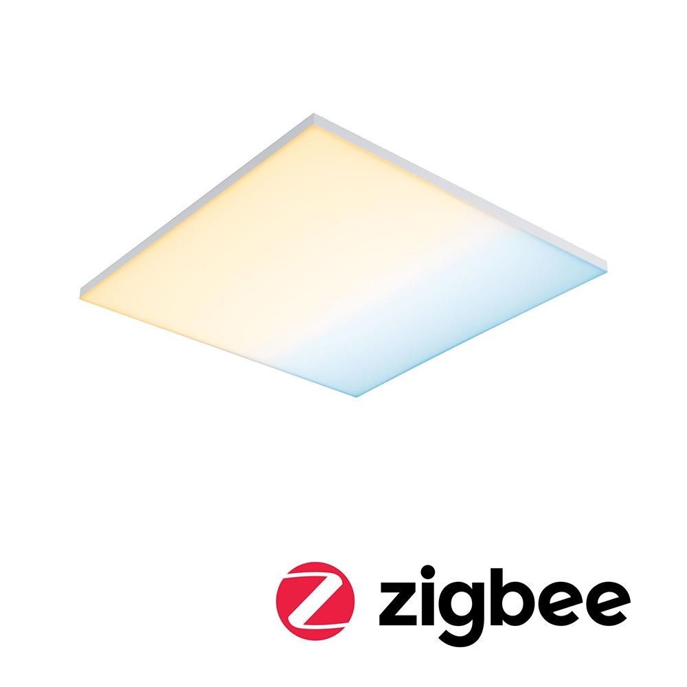 LED Panel Velora quadratisch in Weiß-Matt mit Zigbee Kompatibilität und Tunable White Funktion.