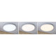 LED Panel Smart Home Zigbee Velora CCT 60cm Weiß in verschiedenen Lichtfarben, montiert an Decke.