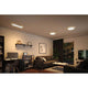 LED Panel mit 3 Stufen-Dimmer Atria Shine Schwarz in modernen Wohnraum beleuchtet