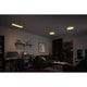 LED Panel mit 3 Stufen-Dimmer Atria Shine Schwarz in modernem Wohnzimmer mit warmweißem Licht