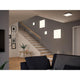 LED Panel Einbau-Deckenleuchte Velora mit 3 Stufen-Dimmer Eckig im modernen Wohnraum über Treppe