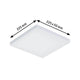 LED Panel Decken- & Wandleuchte Velora Eckig in Weiß-Matt, 225x225mm, minimalistisch, satinierte Oberfläche.