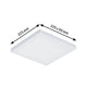 LED Wand- & Decken Panel Velora mit 3 Stufen-Dimmer Weiß, Abmessungen 225x225mm, ultraflaches Design.