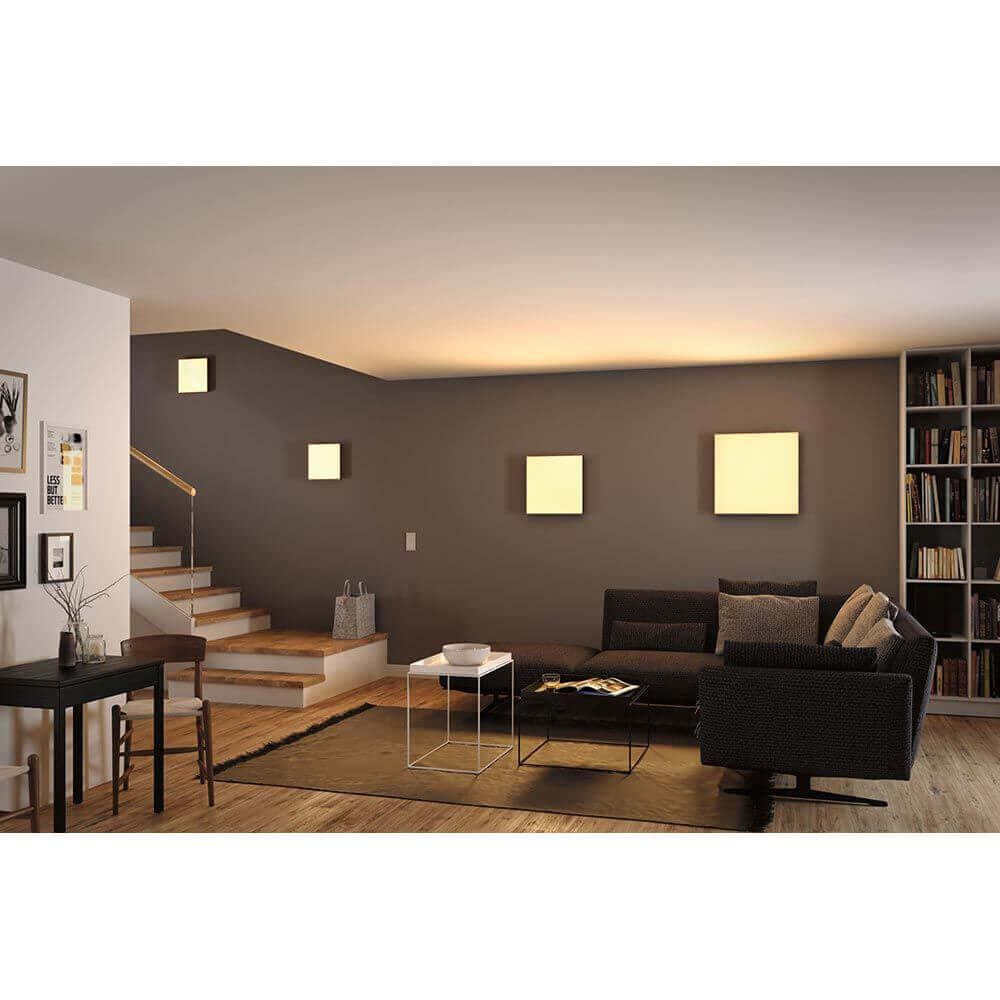 LED Panel Velora Rainbow in modernem Wohnraum mit harmonischer Beleuchtung und stilvollem Design.