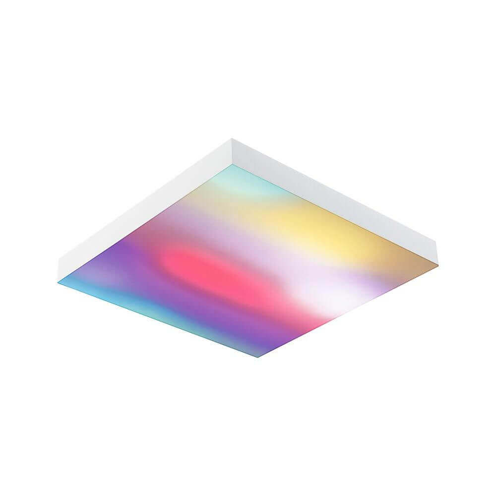 LED Panel Velora Rainbow in Weiß mit dynamischen Farben und einstellbarer Farbtemperatur von 3000 K bis 6500 K.