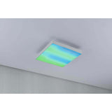 LED Panel Velora Rainbow in Weiß mit dynamischem Farbwechsel, perfekte Raumbeleuchtung, Größe 29x29cm.