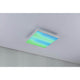 LED Panel Velora Rainbow CCT-Dimmbar 29x29cm in einer modernen Wohnumgebung mit dynamischen Farbwechsel-Effekten.